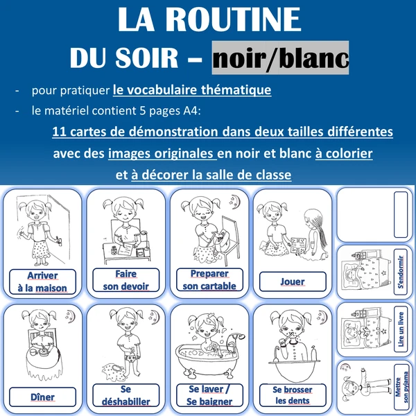 Večerní činnosti - La Routine du soir Noir/blanc 1