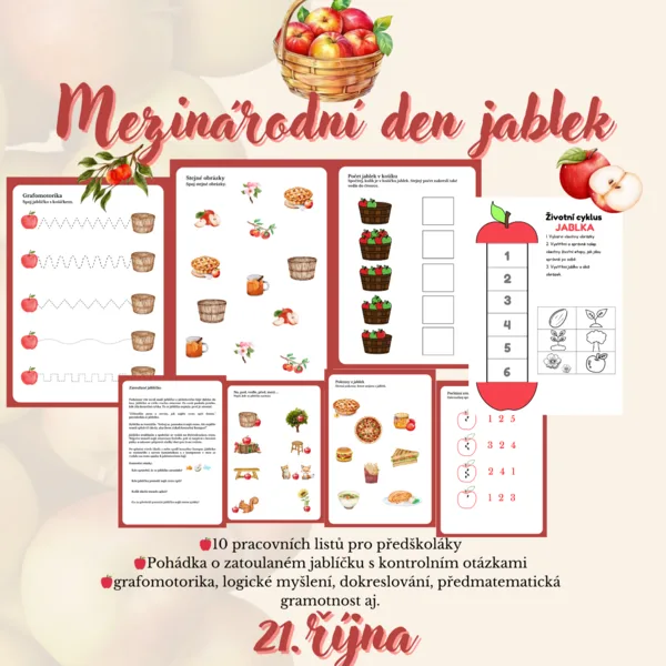 Mezinárodní den jablek- pr.listy pro předškoláky 1