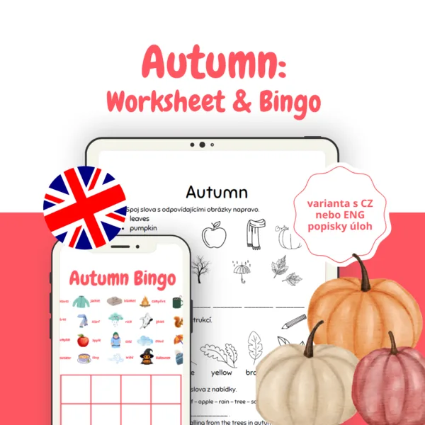 Autumn: pracovní list a oblíbená hra bingo 1