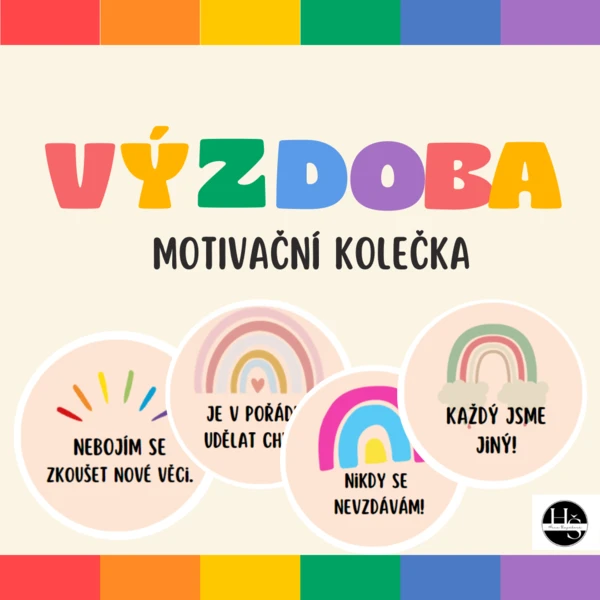 Duhové motivační kartičky (kolečka) 1