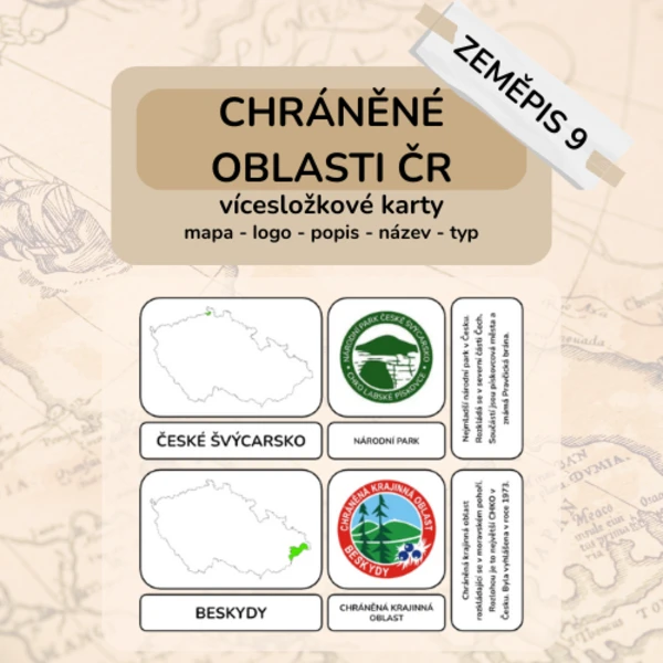 Chráněné oblasti ČR - vícesložkové karty 1