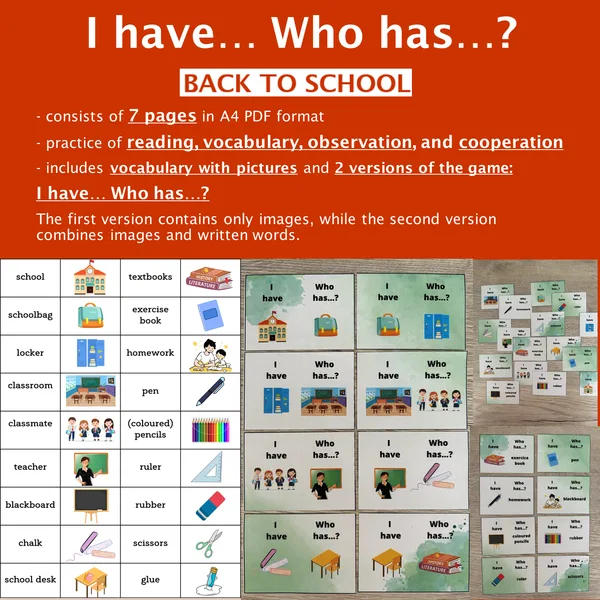 I have... Who has...? Back to school 1