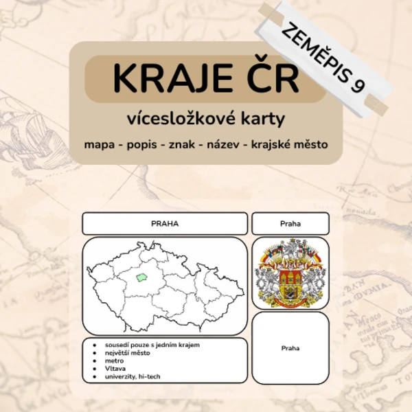 Kraje ČR - vícesložkové karty / infokarty 1