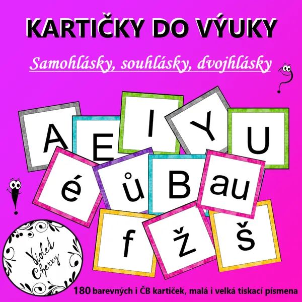 Kartičky do výuky - Samohlásky, souhlásky, dvojhlásky 1
