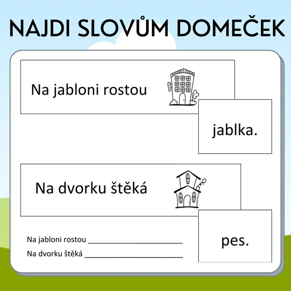 Najdi slovům domeček 1