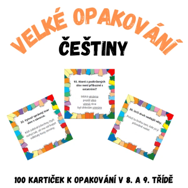 Češtinářské opakovací kartičky (8.–9. třída) 1