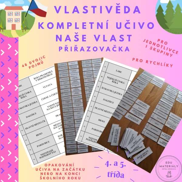 VL - kompletní opakování učiva "Naše vlast" - přiřazovačka 1