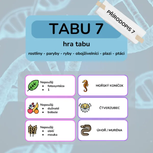 Tabu - 7. ročník (rostliny, paryby, ryby, obojživelníci, plazi, ptáci) 1