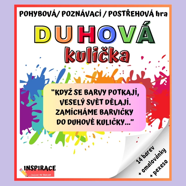 Pohybová/ postřehová / poznávací hra “DUHOVÁ KULIČKA”🌈 1