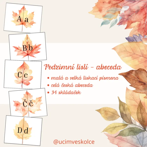 PODZIMNÍ LISTÍ - abeceda (velká a malá tiskací písmena) 1