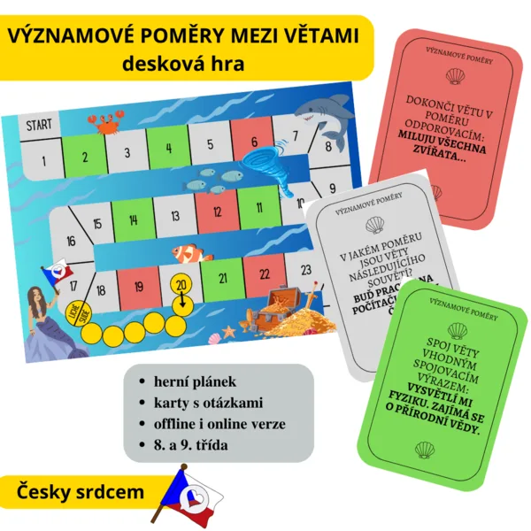 Významové poměry mezi větami – desková hra 1