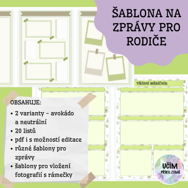 Šablony na zprávu pro rodiče 1