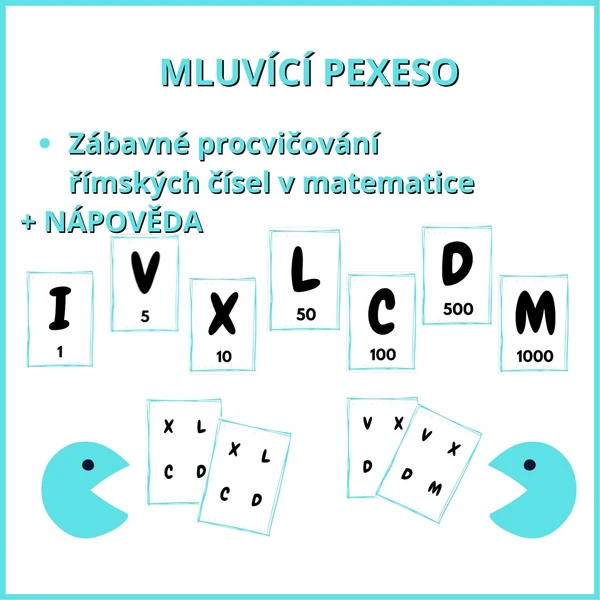 Římské číslice - mluvící pexeso 1
