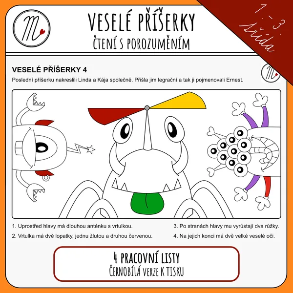 Veselé příšerky - čtení s porozuměním 1