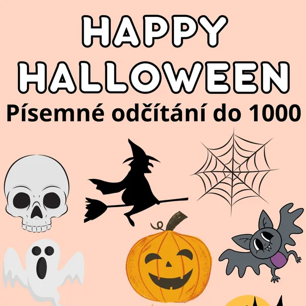 Happy Halloween písemné odčítání do 1000 1