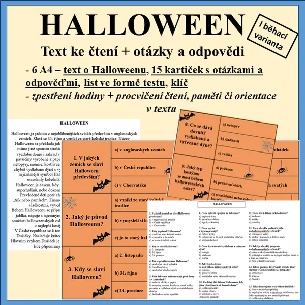 Halloween - čtení + otázky a odpovědi 1