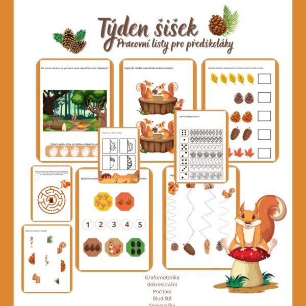Týden šišek - pracovní listy pro předškoláky 1