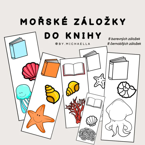 Mořské záložky + omalovánky 1