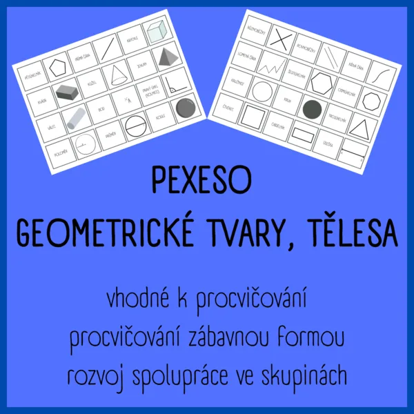 PEXESO - geometrické tvary, tělesa 1