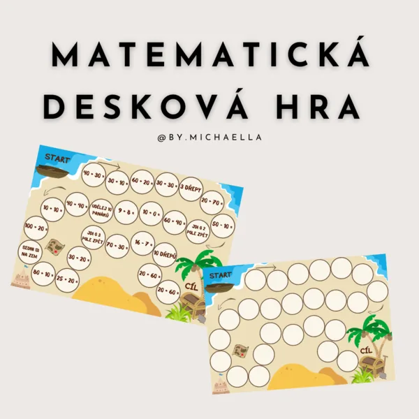 Matematická hra sčítání desítek + prázdná karta hry 1