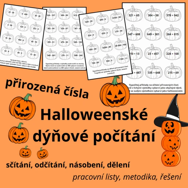 Početní operace s přirozenými čísly - Halloweenské dýně 1