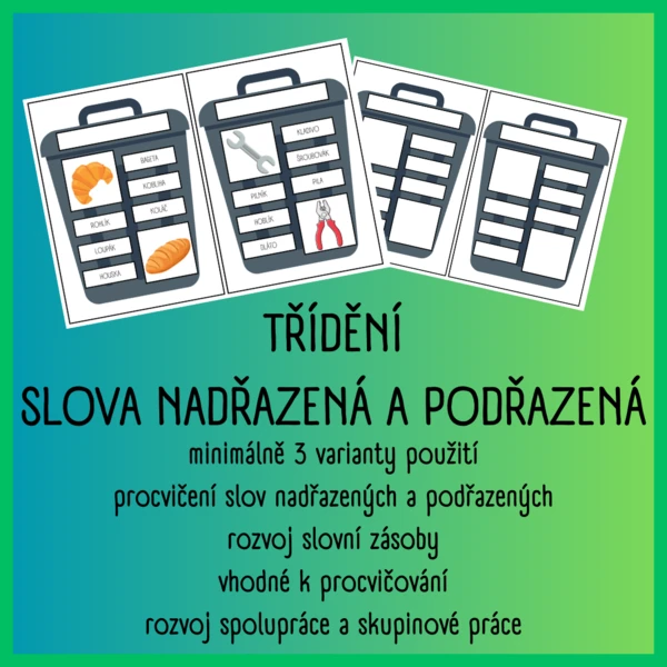 Třídění - slova nadřazená a podřazená 1