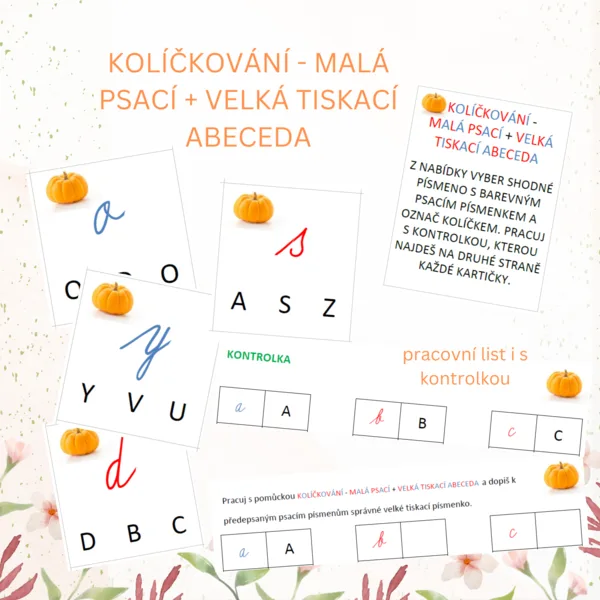 kolíčkování - malá psací + velká tiskací abeceda 1