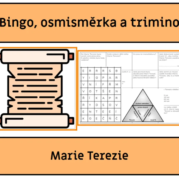 Marie Terezie - bingo, osmisměrka a trimino 1