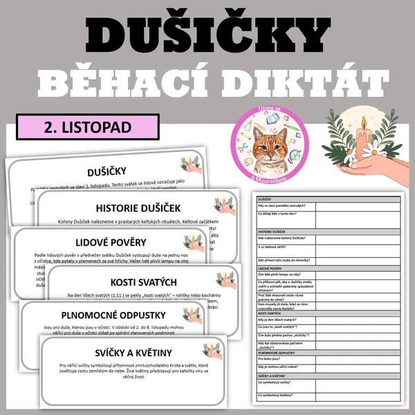 DUŠIČKY - Běhací diktát 1