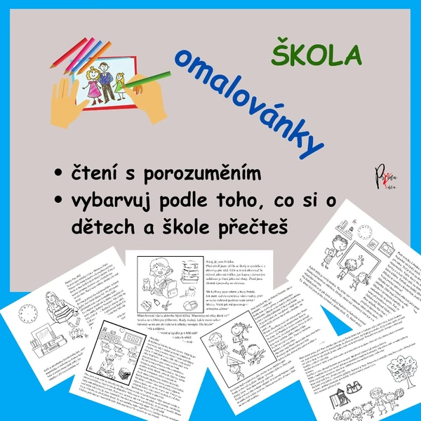 ŠKOLNÍ ČTENÍ S POROZUMĚNÍM S OMALOVÁNKY - Přečti si pozorně a vybarvuj! 1