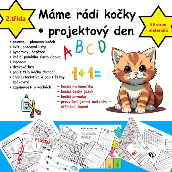 PROJEKTOVÝ DEN - Máme rádi kočky - materiály na celý den 1
