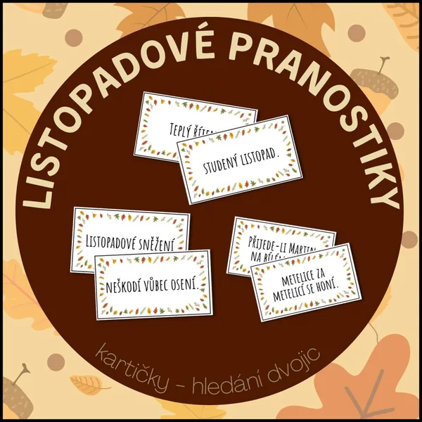 Listopadové pranostiky - hledání dvojic 1