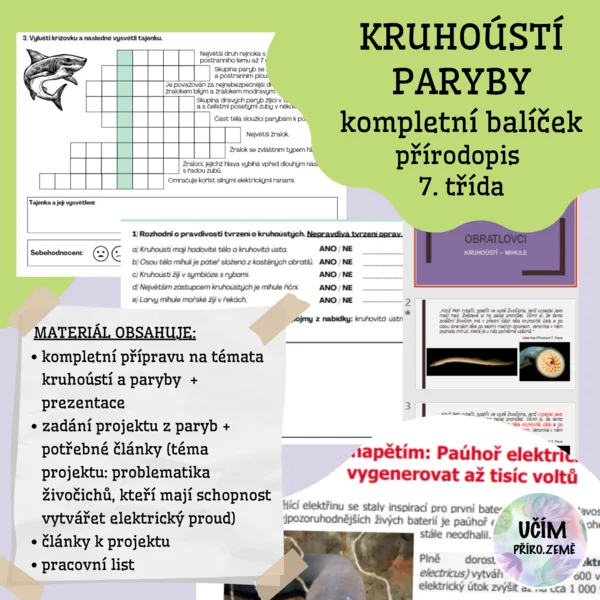Balíček materiálů - kruhoústí, paryby 1