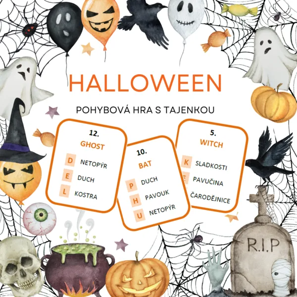 Halloween - pohybová hra s tajenkou 1