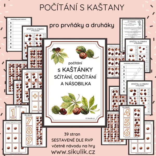 POČÍTÁNÍ S KAŠTANY pro prvňáky a druháky 1