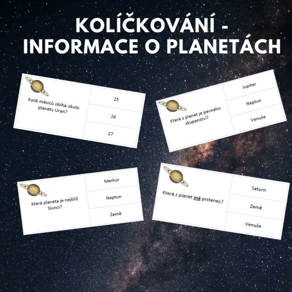 kolíčkování - informace o planetách 1