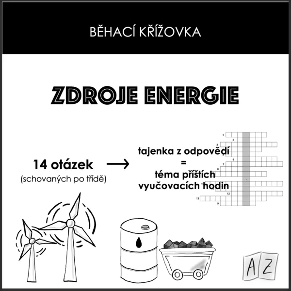 Běhací křížovka - zdroje energie 1