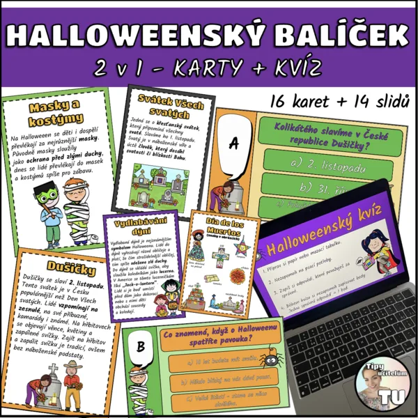 Halloweenský set - karty + kvíz 1