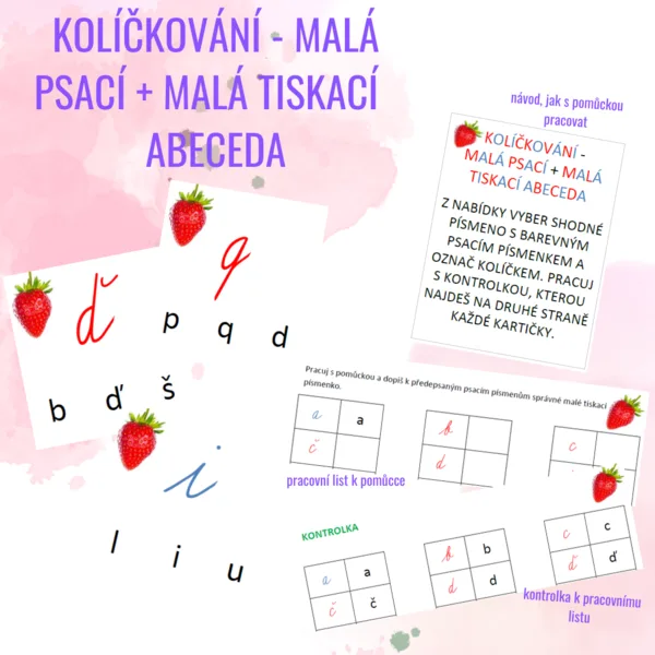 kolíčkování - malá psací + malá tiskací abeceda 1