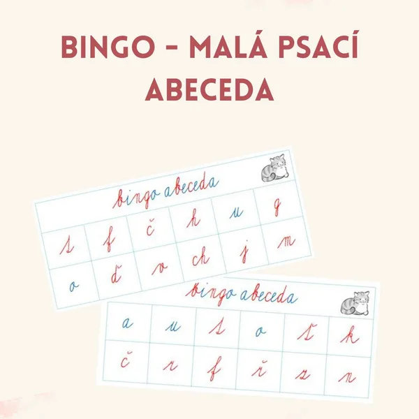 bingo - malá psací abeceda 1