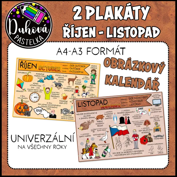 OBRÁZKOVÝ kalednář - říjen a listopad - PLAKÁTY 1