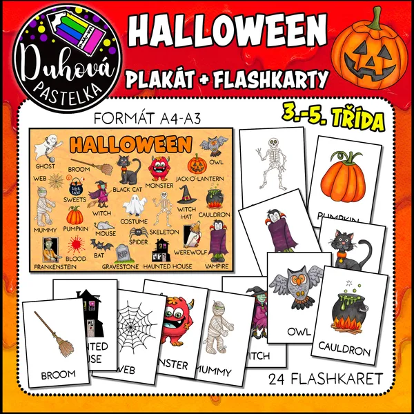 Halloweenské flashkarty a plakát 1
