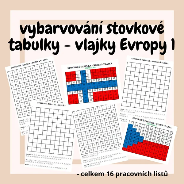 vybarvování stovkové tabulky - vlajky Evropy 1 1