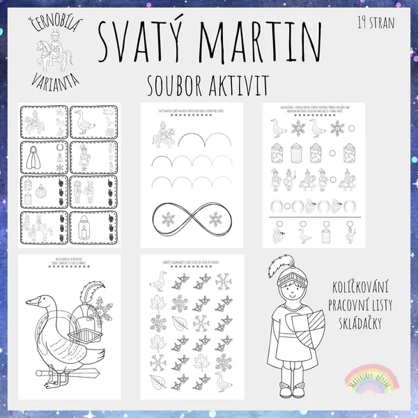Svatý Martin, soubor aktivit (černobílá varianta) 1