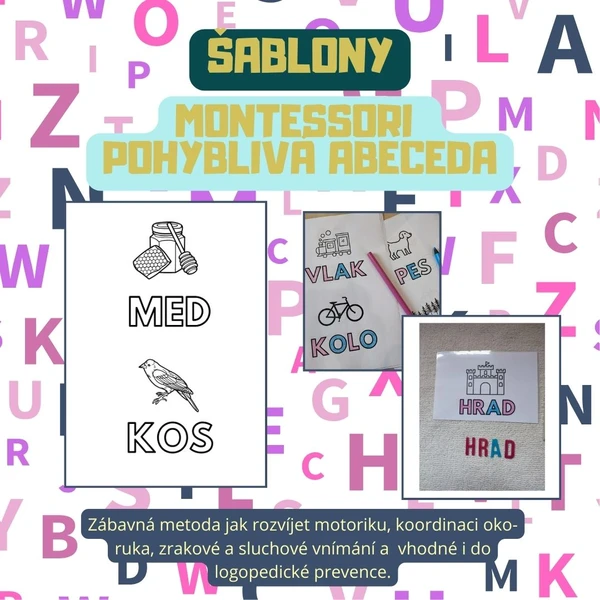 Šablony - Montessori pohyblivá abeceda 1