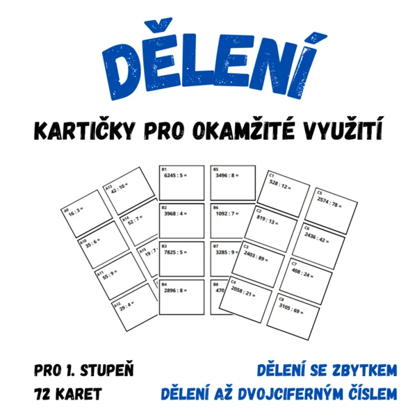 Dělení: kartičky pro okamžité využití 1