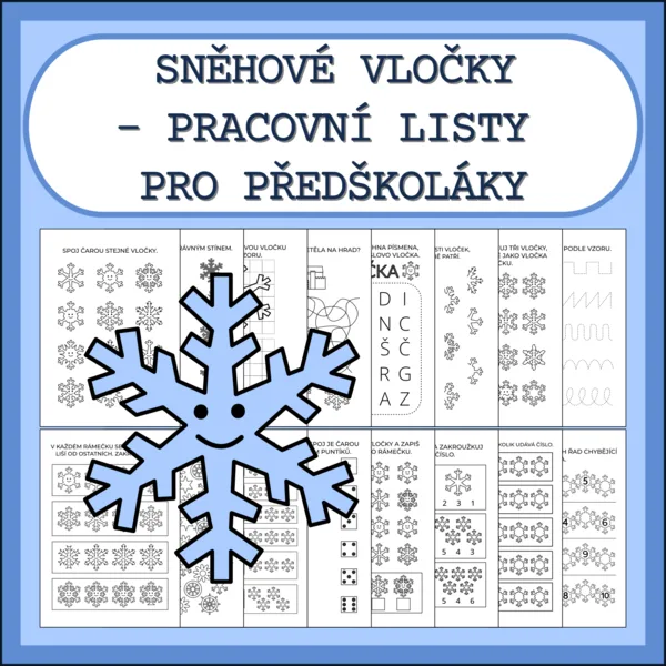 SNĚHOVÉ VLOČKY - PRACOVNÍ LISTY PRO PŘEDŠKOLÁKY 1