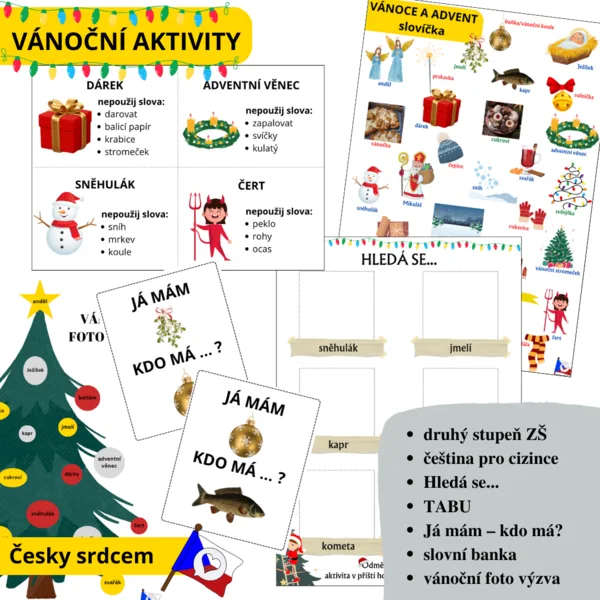 Vánoce a advent (jazykové hry, slovní zásoba) 1