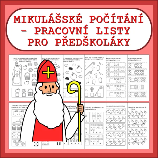 MIKULÁŠSKÉ POČÍTÁNÍ - PRACOVNÍ LISTY PRO PŘEDŠKOLÁKY 1