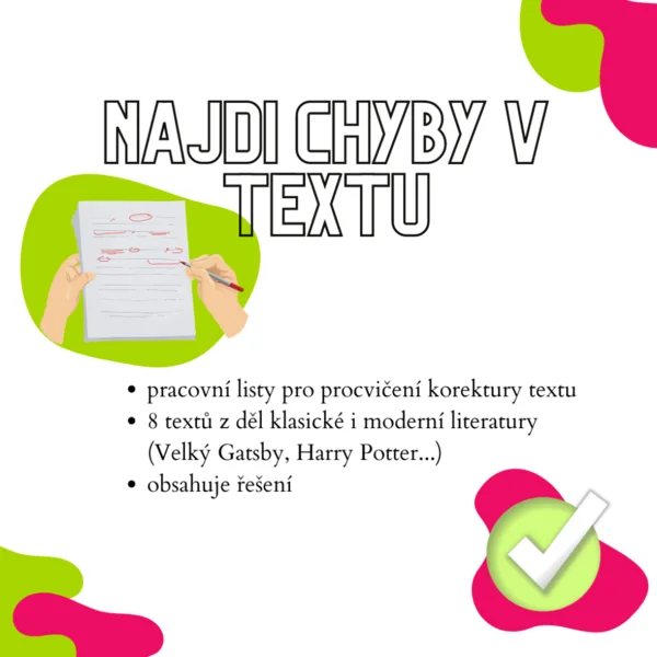 Najdi chyby v textu - korektura textu 1